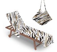 Treer Telo Mare Grande Telo Mare Microfibra con Tasche Laterali, Stampa 3D Stampa Leopardo Asciugamano Sciugatura Rapida 210x75cm Asciugamano Mare per Spiagge, Piscine, Estate (75 x210 cm,G)