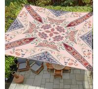 Treer Tenda a Vela Telo Ombreggiante All'aperto Rettangolare Impermeabile Spiaggia Vela Parasole Tenda da Sole Protezione UV 95% per Giardino Campeggio Terrazza, Stampa Bohémien (Rosa,200x240cm)