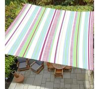 Treer Tenda a Vela Telo Ombreggiante All'aperto Rettangolare Impermeabile Strisce Stampa Vela Parasole Tenda da Sole Protezione UV 95% per Campeggio Giardino Terrazza (Blu rosa,150x150cm)