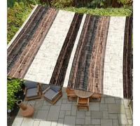 Treer Tenda a Vela Telo Ombreggiante All'aperto Rettangolare Impermeabile Strisce Stampa Vela Parasole Tenda da Sole Protezione UV 95% per Campeggio Giardino Terrazza (Cammello bianco,200x200cm)