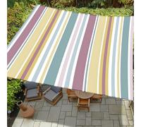 Treer Tenda a Vela Telo Ombreggiante All'aperto Rettangolare Impermeabile Strisce Stampa Vela Parasole Tenda da Sole Protezione UV 95% per Campeggio Giardino Terrazza (Verde giallo,200x200cm)