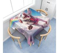 Treer Tovaglia Quadrata, Stampa Animalier Arcobaleno Tovaglia Antimacchia Poliestere, Tovaglie Lavabile Giardino, Copritavolo Moderno per Cucina, Ristorante, Feste (Cucciolo 1,150x150cm)