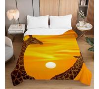 Treer Trapunta Sottile, Leggero Estiva Piumone Matrimoniale/Una Piazza e Mezza/Singolo, Lavabile Copriletto Trapuntato Stampa Giraffa 3D con Imbottitura in Cotone (giraffa 1,230x260cm)