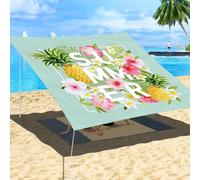 Treer Vela Ombreggiante Impermeabile, Tenda da Sole per Esterno Rettangolare, Tenda a Vela Parasole Respirante Anti UV con Occhielli, per Giardino, Spiaggia, Terrazza (Estate Verde,1.8x1.8m)