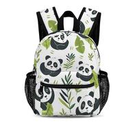 Treer Zaino Scuola Bambino, Panda dei Cartoni Animati Zaino Scuola Elementare Impermeabile Nylon Zainetto, Zainetto Scuola per Andare a Scuola, Viaggiare (Panda A,31x25x13.5cm)