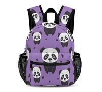 Treer Zaino Scuola Bambino, Panda dei Cartoni Animati Zaino Scuola Elementare Impermeabile Nylon Zainetto, Zainetto Scuola per Andare a Scuola, Viaggiare (Panda G,31x25x13.5cm)