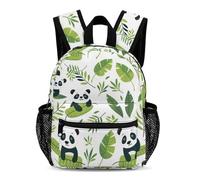 Treer Zaino Scuola Bambino, Panda dei Cartoni Animati Zaino Scuola Elementare Impermeabile Nylon Zainetto, Zainetto Scuola per Andare a Scuola, Viaggiare (Panda 6,31x25x13.5cm)