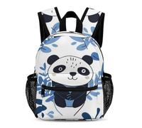 Treer Zaino Scuola Bambino, Panda dei Cartoni Animati Zaino Scuola Elementare Impermeabile Nylon Zainetto, Zainetto Scuola per Andare a Scuola, Viaggiare (Panda 7,31x25x13.5cm)