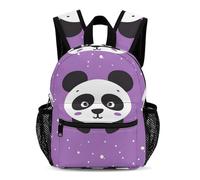 Treer Zaino Scuola Bambino, Panda dei Cartoni Animati Zaino Scuola Elementare Impermeabile Nylon Zainetto, Zainetto Scuola per Andare a Scuola, Viaggiare (Panda 2,31x25x13.5cm)