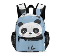 Treer Zaino Scuola Bambino, Panda dei Cartoni Animati Zaino Scuola Elementare Impermeabile Nylon Zainetto, Zainetto Scuola per Andare a Scuola, Viaggiare (Panda 9,31x25x13.5cm)