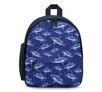 Treer Zaino Scuola Bambino, Stampa Squalo a Cartoni Animati Ragazzi Zaino Scuola Elementare, 3-10 Anni Zainetto Bambina Impermeabile Zaino Scuola e Tempo Libero (Squali 6,32x24x15cm)