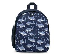 Treer Zaino Scuola Bambino, Stampa Squalo a Cartoni Animati Ragazzi Zaino Scuola Elementare, 3-10 Anni Zainetto Bambina Impermeabile Zaino Scuola e Tempo Libero (Squali 3,32x24x15cm)