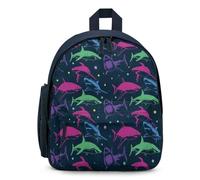 Treer Zaino Scuola Bambino, Stampa Squalo a Cartoni Animati Ragazzi Zaino Scuola Elementare, 3-10 Anni Zainetto Bambina Impermeabile Zaino Scuola e Tempo Libero (Squali 10,32x24x15cm)