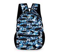 Treer Zaino Scuola Bambino Stampa Squalo a Cartoni Animati, Zaino Scuola Elementare, 3-14 Anni Zainetto Bambina Impermeabile Zaino Scuola e Tempo Libero (Squali 2,43x32x15cm)
