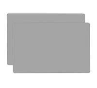 Treerit - Confezione da 2 tappetini in silicone per bancone della cucina, 60 x 40 cm di spessore, in silicone, antiscivolo, resistenti al calore, facili da pulire, colore grigio