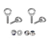 Treers 4-Set Bullone ad occhiello con controdado flangiato Vite filettata maschio,Golfare con controdado M6 M8 (Acciaio inossidabile 304,M6 x 40mm)