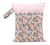 Treers Borsa per Pannolini Impermeabile per Bambini, Riutilizzabile Lavabile Neonato Sacchetti del Pannolini con Doppia Cerniera Stampa Pannolini Organizzatore Grande (Città Rosa)