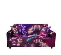 Treers Copridivani Elasticizzati Universali, Fodere Copridivano 1/2/3/4 Posti Copridivani Elastici Spandex Copridivano Divano Copridivano Sofa Cover (Modello di Unicorno,2 Posti(145-185cm))