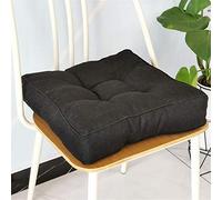 Treers Cuscini Imbottiti Trapuntati per Sedili- Lino Imbottitura Spessa Cuscino Trapuntato/Cuscino per Pavimento Lounge da Esterno per Mobili e Arredamento da Giardino (Nero,50x50x9cm)