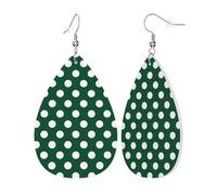 Trees Green Polka Dot Print Orecchini Da Donna Leggera Orecchino In Pelle Divertenti Orecchini Per Donne Carnevale