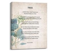 Trees Poem Canvas Print Joyce Kilmer I Think That I Shall Never See Wall-Art for Kitchen Breakfast Nook(Unframed,08x12inch(20x30cm))