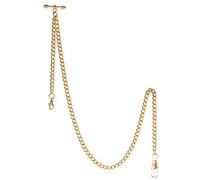 TREEWETO Albert - Orologio da taschino con barra a T, 40,6 cm, 2 ganci, colore: bronzo/argento/oro/nero classico antico, Oro