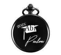 TREEWETO Orologio da tasca con incisione personalizzata, regalo di laurea per uomini di scuola superiore, classe 2025, per figlio, fidanzato, fratello, nipote, amici