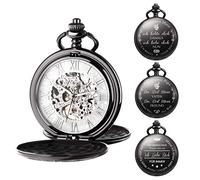 TREEWETO Orologio da tasca da uomo con incisione personalizzata, orologio da tasca con catena, classico vintage, regalo meccanico, regalo per matrimonio, testimone dello sposo, migliore uomo