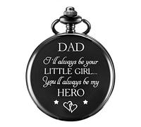 Treeweto orologio da tasca per papa da figlia con incisione I Will Always be Your Little Girl orologio da taschino da bambino a papa compleanno festa del papa