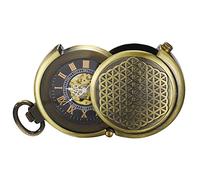 TREEWETO Orologio da Tasca UnicoBronzo Caso Hollow Scheletro Meccanico per Uomini e Donne Bronzo