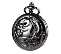 TREEWETO Orologio da tasca unisex meccanico a doppio ponte in metallo Alchemist scheletro Steampunk per uomo donna con catena