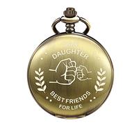 TREEWETO Orologio da taschino da uomo con incisione per nonno papà; da taschino da uomo Steampunk con catenina, regalo per la festa del papà, Bronzo B.