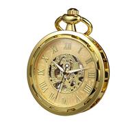 Treeweto, orologio da taschino in stile steampunk, trasparente, con quadrante a scheletro, stile antico, con catena e scatola