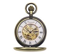 Treeweto Orologio da taschino meccanico a forma di drago, con catena, bronzo, Meccanico