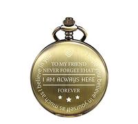 Treeweto to My Friend Orologio da tasca con catena con incisione regalo personalizzato per migliore amico uomo donna compleanno matrimonio laurea Natale Bronzo