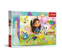 Trefl - Puzzle Glitter: Gabby's Dollhouse, Scintillante Gabby - Puzzle Glitterato 100 Tessere - Puzzle Scintillante con Personaggi delle Fiabe, Gioco per Bambini a Partire dai 5 anni