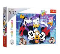 Trefl 100 pezzi Colorati con i Personaggi delle Fiabe, Topolino, Pluto, Paperino, Divertimento per Bambini dai 5 anni in su Puzzle, Colore, Disney World ci si Diverte, 16462