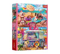Trefl 2 in 1: Holiday Time-2 x 500 pezzi-Set di due puzzle, fai da te, intrattenimento creativo, per adulti e bambini dai 10 anni in su, Multicolore, 37533