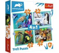 Trefl 35 a 70 Elementi, 4 Set, per Bambini dai 4 Anni Puzzle, Colore Il Misterioso Mondo Degli Animali, Die geheimnisvolle Welt der Tiere, 34382