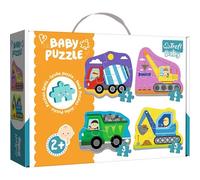 Trefl Puzzle Veicoli in Cantiere – 4 set, 3–6 pezzi, per bambini da 2 anni