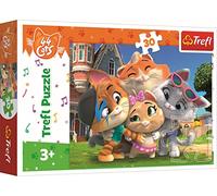 Trefl 30 Elementi Colorato con Personaggi Fiabeschi 44 gatti, Intrattenimento Creativo, Divertimento per bambini dai 3 anni Puzzle, Colore Cats, Amicizia Nella Terra, 18288