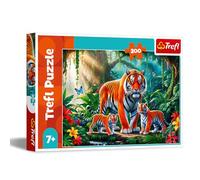 Trefl Abitudini della Tigre 200 Pezzi-Puzzle Colorato con Animali, per Bambini dai 7 anni, Multicolore, 13330
