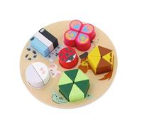 Trefl - Animal Team, Giocattoli in Legno - Giocattolo in Legno, Puzzle con Frutta, mattoncini Colorati e rondella per Una Facile Posa, Giocattolo Ecologico in Legno Naturale, per Bambini dai 18 Mesi