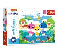 Trefl - Baby Shark, Famiglia di Squali in Vacanza - Puzzle da 60 pezzi - Puzzle Colorati con Personaggi delle Fiabe, Nickelodeon, Intrattenimento Creativo, Divertimento per Bambini dai 4 anni in su