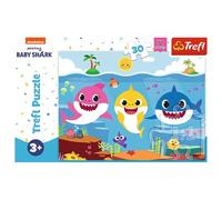 Trefl 18284 Baby Shark, Unterwasserwelt der Haare 30 Elemente-Buntes Puzzle mit Helden der Märchen, Nickelodeon, Kreative Unterhaltung, Spaß für Kinder ab 3 Jahren, Colorful, Small