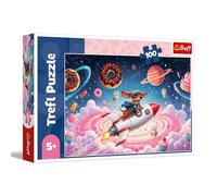 Trefl - Bassotto sul Razzo - 100 Elementi - Puzzle Animali Colorati, Intrattenimento Creativo, Divertimento per Bambini a partire dai 5 anni
