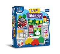 Trefl - Beep! Beep!, Il primo gioco da tavolo - Gioco da tavolo per i più piccoli, macchinine in legno, grandi elementi, gioco per bambini piccoli