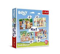 Trefl - Bluey e il Suo Mondo - Puzzle 4in1, 4 Puzzle, da 12 a 24 Pezzi - Diversi Livelli di Difficoltà, Puzzle Colorati con gli Eroi delle Fiabe Bluey, Intrattenimento Creativo