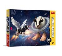 Trefl - BrainRots, Space Cow - Puzzle da 200 pezzi - Un puzzle colorato che raffigura un universo surreale, per bambini dai 7 anni in su