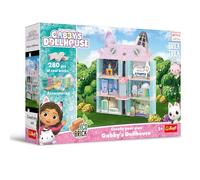 Trefl - Brick Trick Gabby's Dollhouse: Gabby's Dollhouse - Costruisci con i Mattoncini, Mattoncini EKO, 280 Mattoncini, Riutilizzabili, Gioco Creativo per Bambini dai 5 Anni